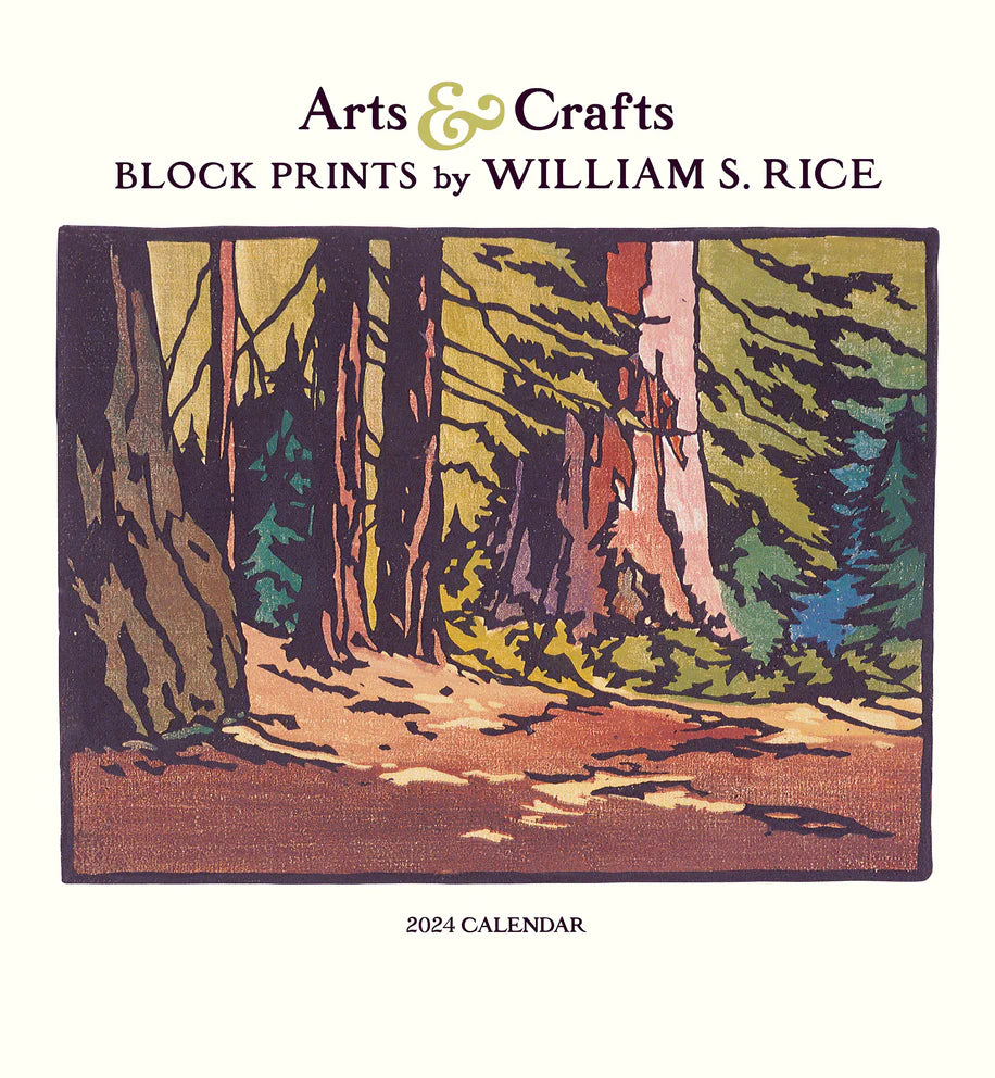Arts & Crafts Block Prints by William S. Rice 2024 Wall Calendar