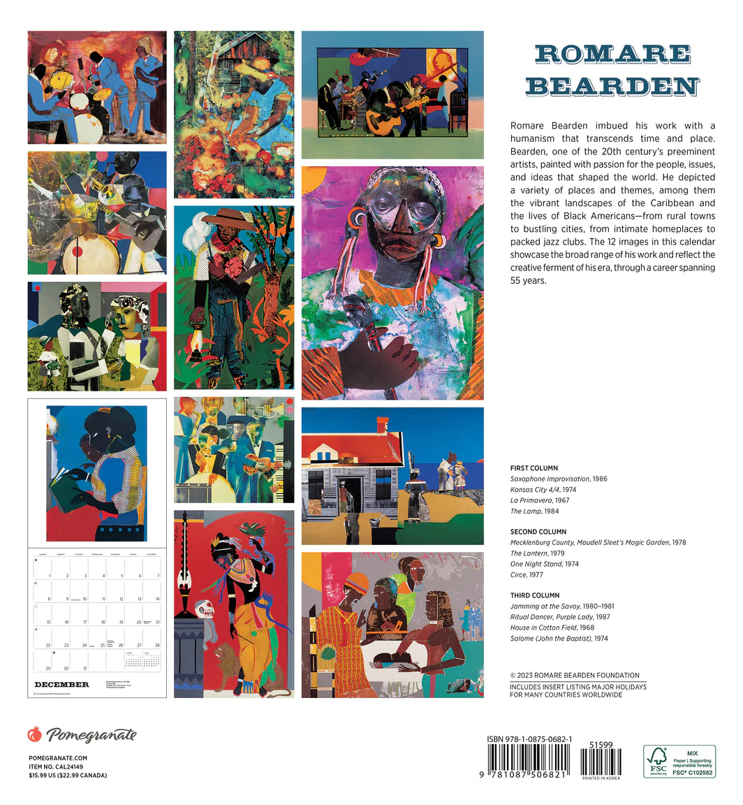 Romare Bearden 2024 Wall Calendar