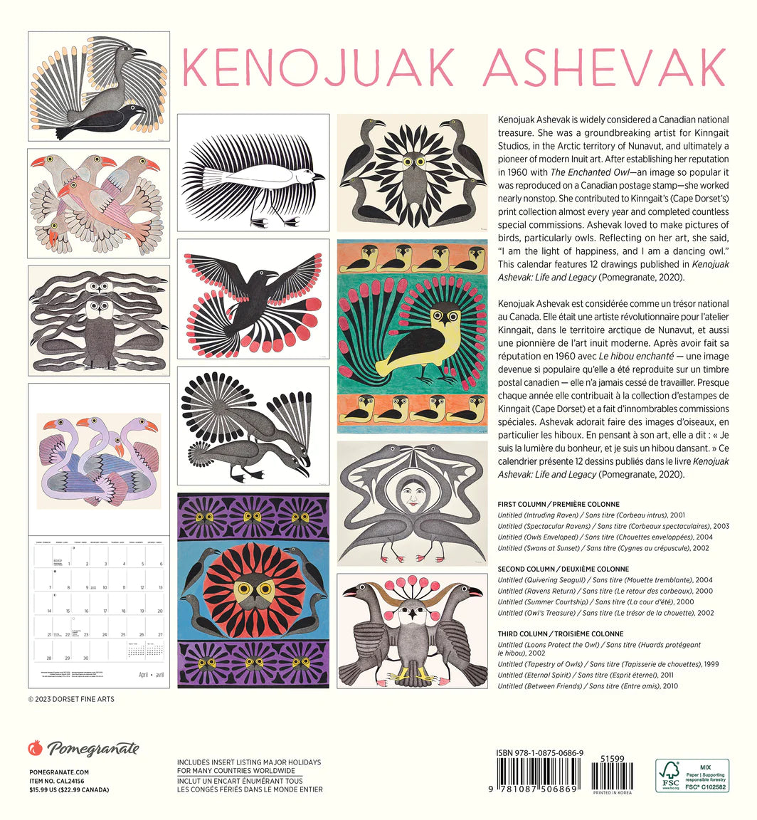 Kenojuak Ashevak 2024 Wall Calendar