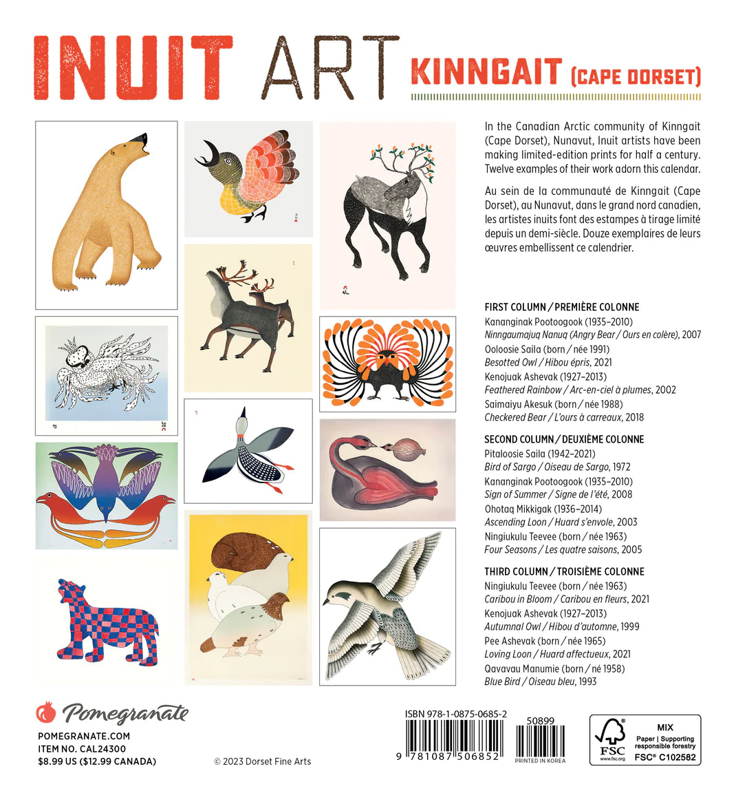 Inuit Art: Kinngait 2024 Mini Wall Calendar