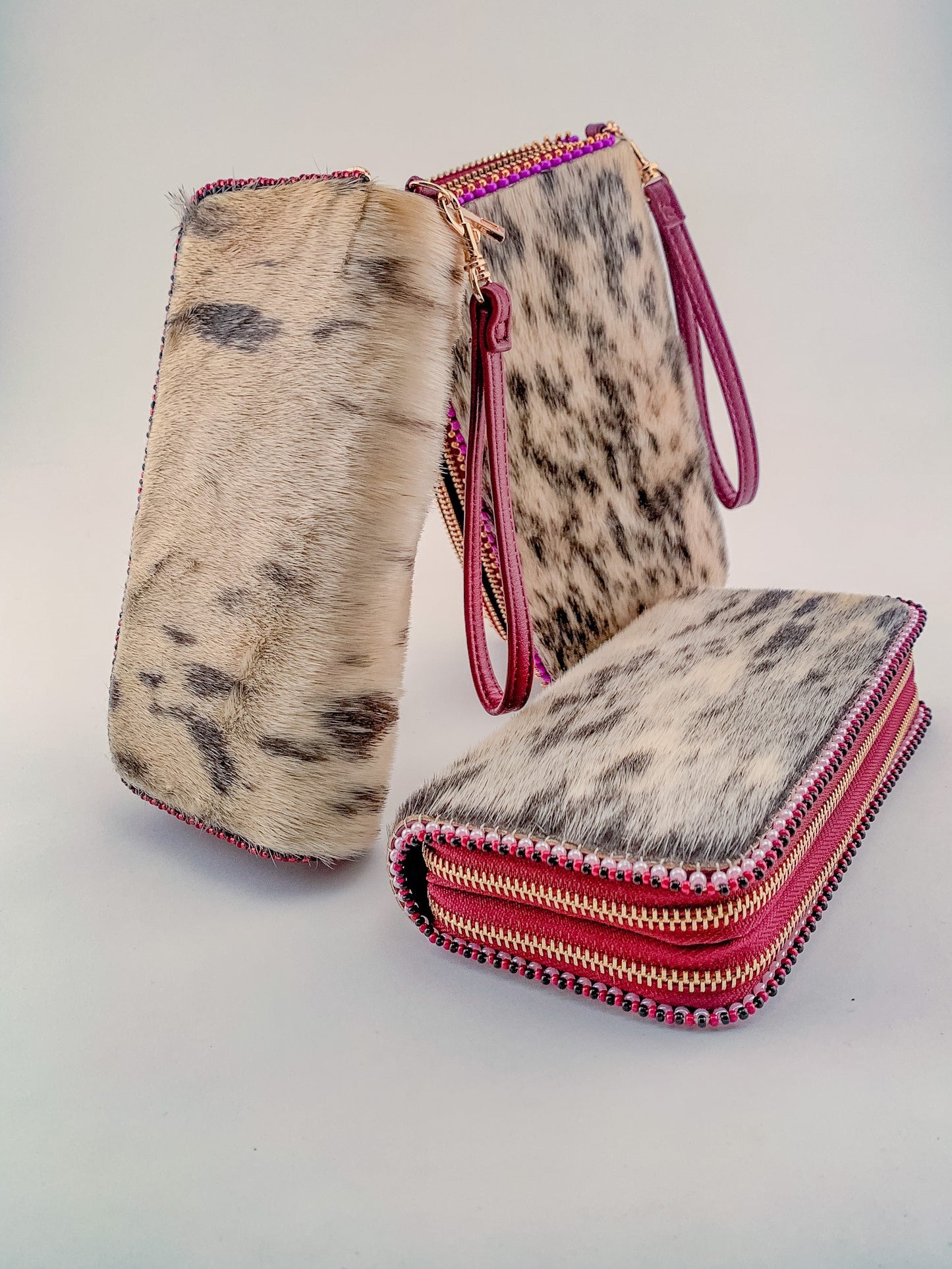 Beaded Seal Fur Wallet