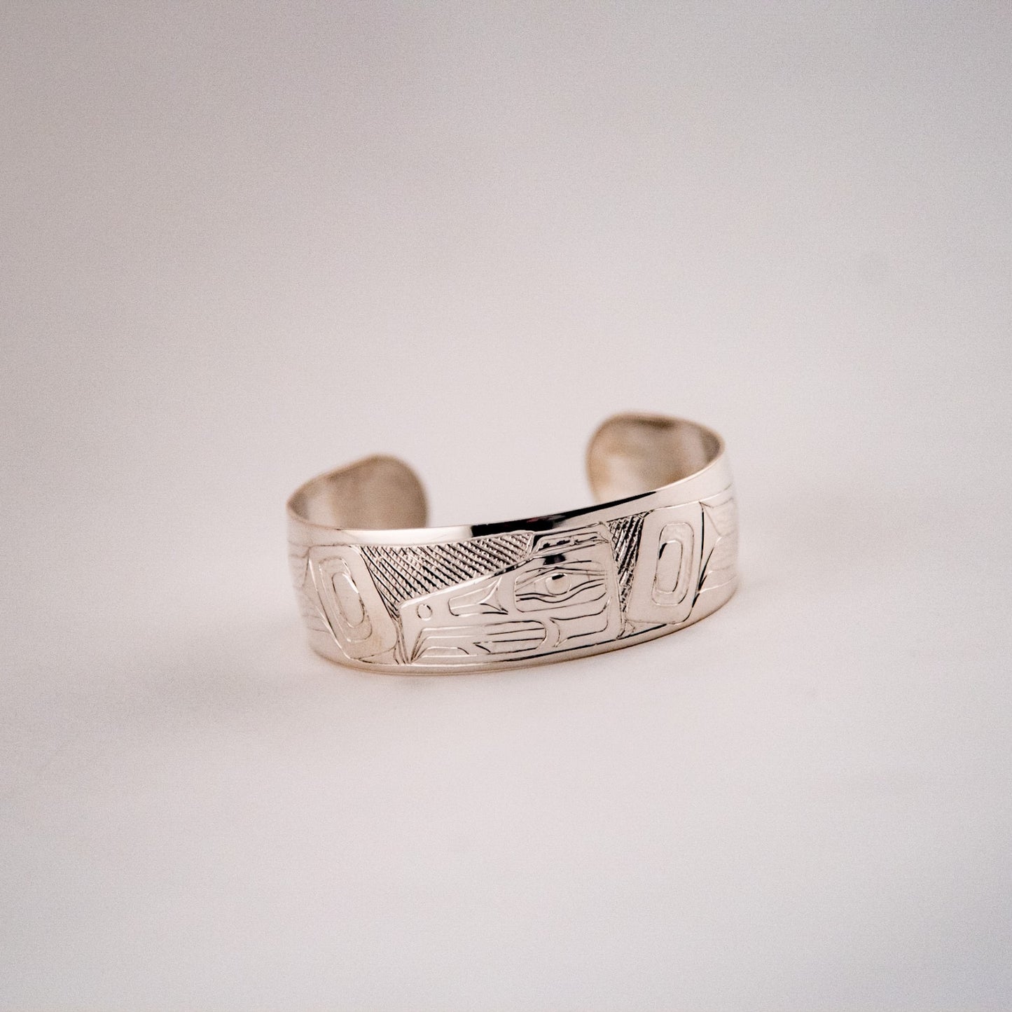 Sterling Silver Raven Cuff - 3/4"