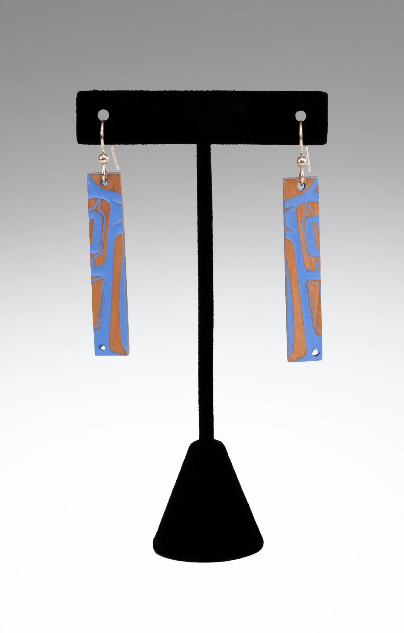 Hand Painted Bar Earrings - Raven