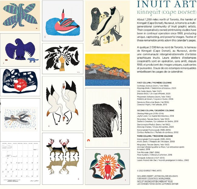 Inuit Art: Kinngait (Cape Dorset) Calendrier 2023 Calendar