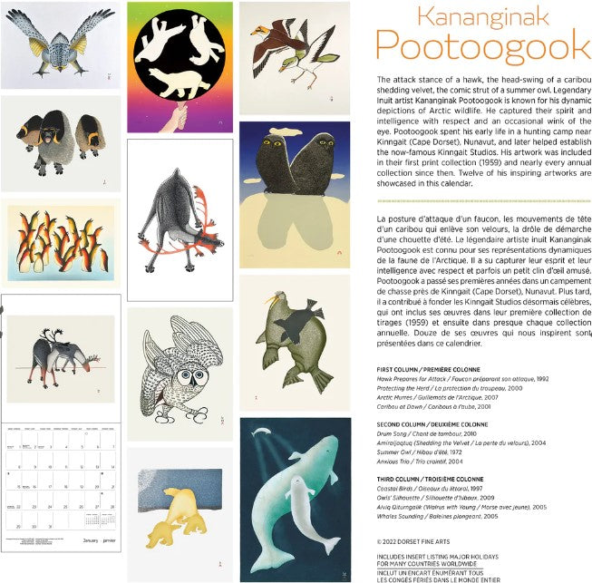 Kananginak Pootoogook 2023 Wall Calendar