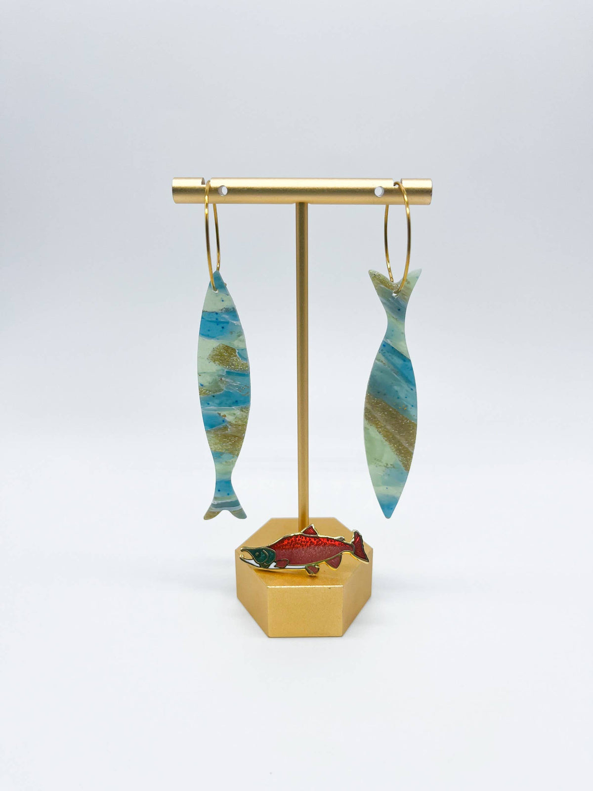 Seaglass Hooligan Fish Hoop Earrings