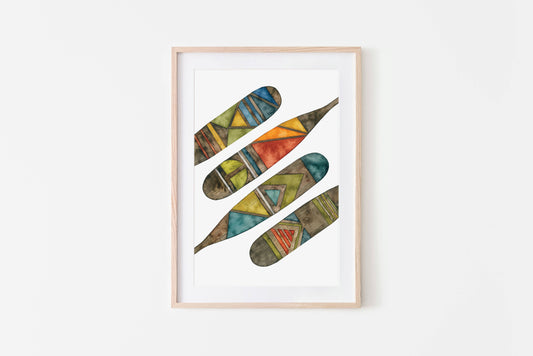 Painted Paddles Art Print