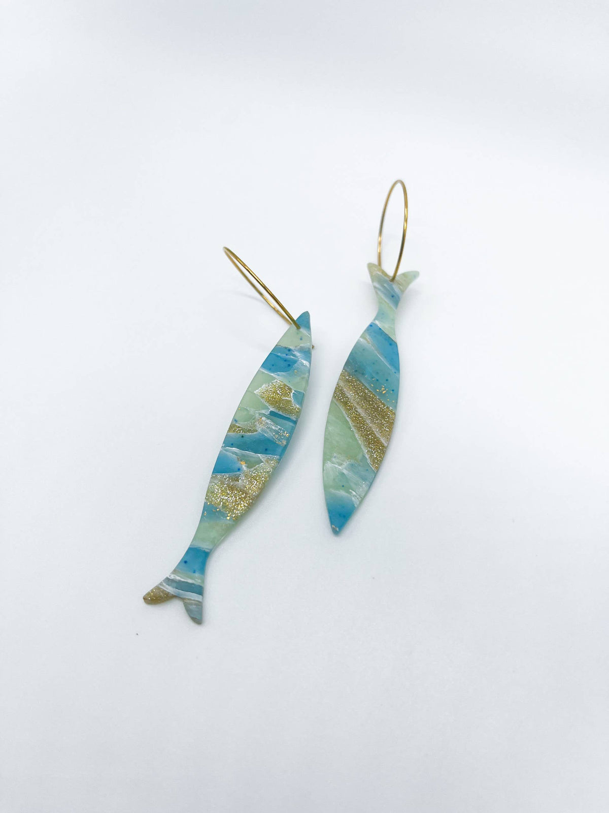 Seaglass Hooligan Fish Hoop Earrings