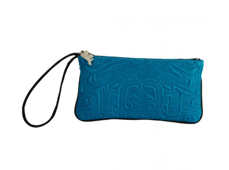 Bear Box Wristlet Leather - Turquoise