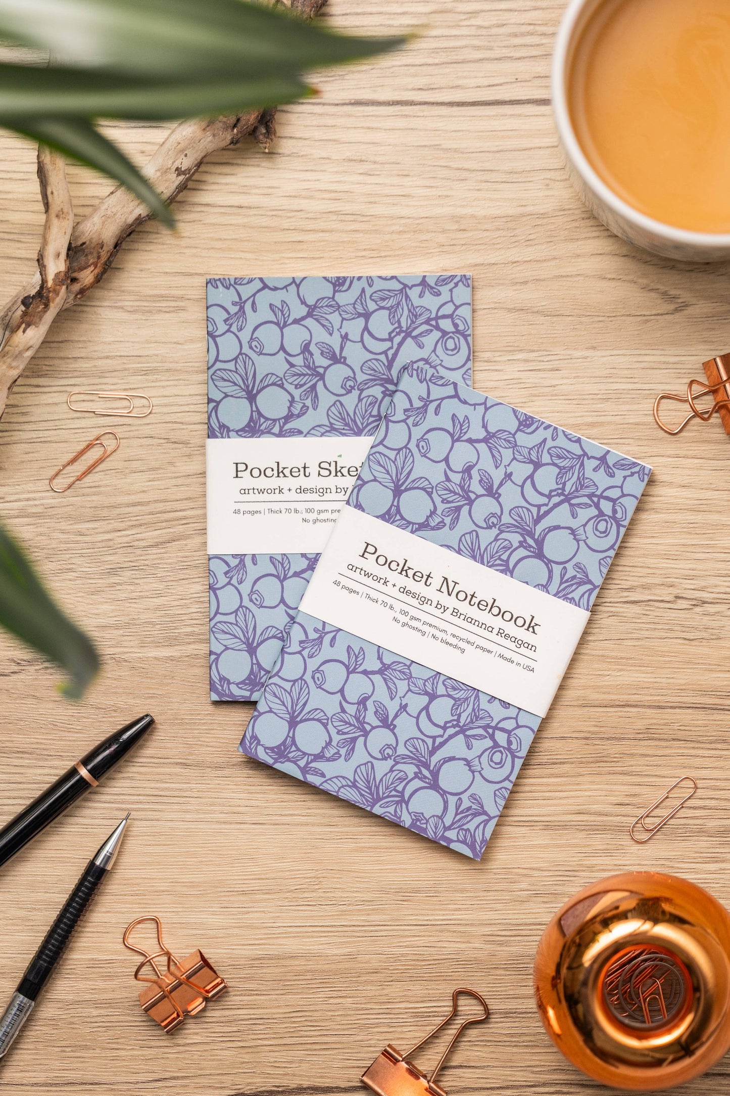 Blueberries Notebook + Sketchbook