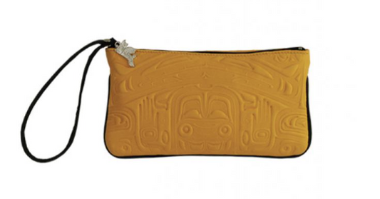 Bear Box Wristlet Leather - Saddle