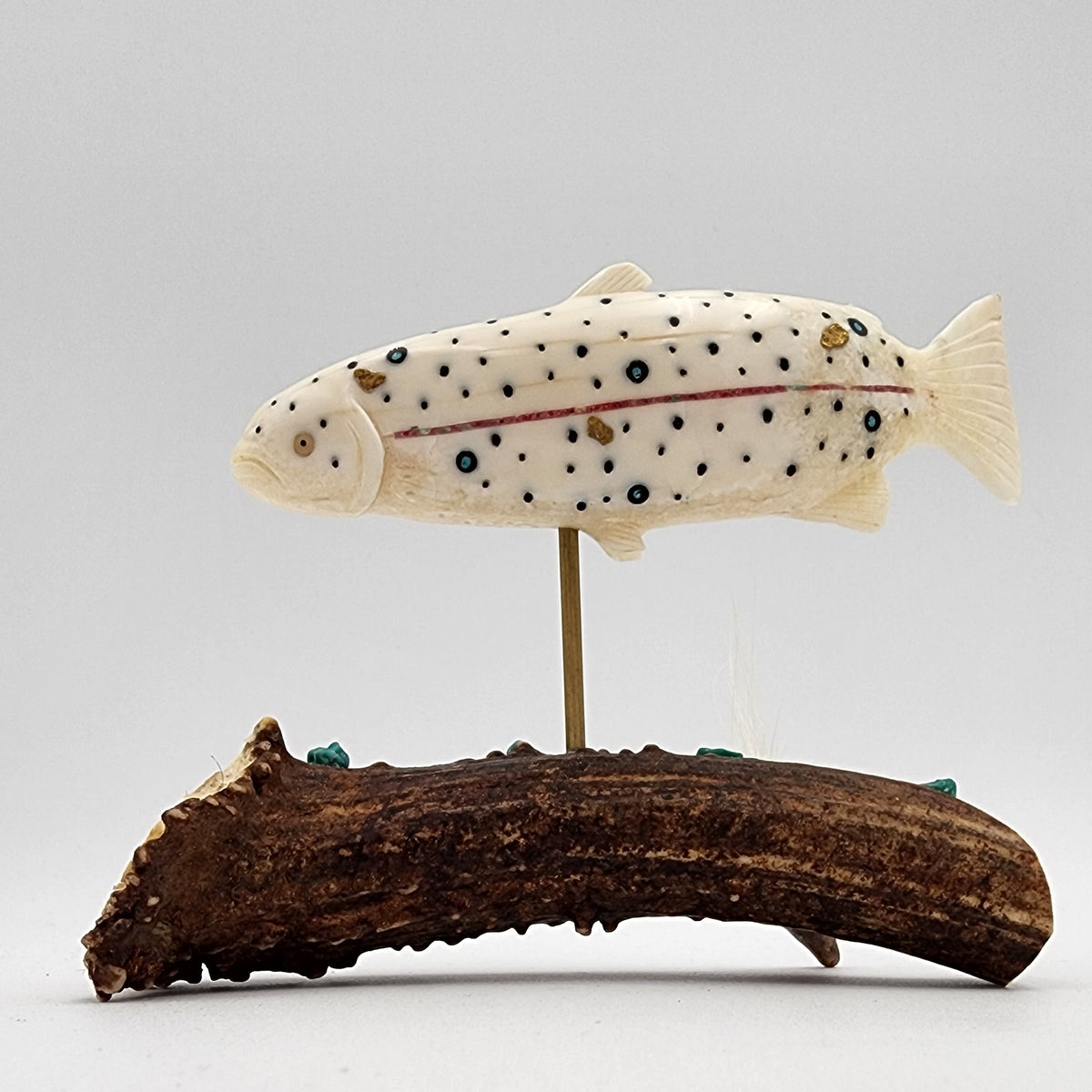 Dennis Pungowiyi - Ivory Salmon on Antler