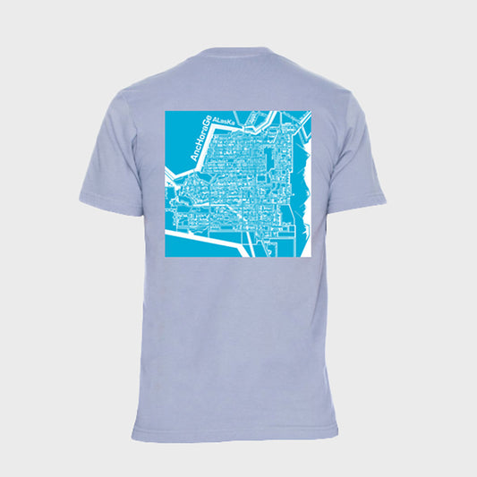 T-Shirt: Anchorage Map, Youth, Light Grey
