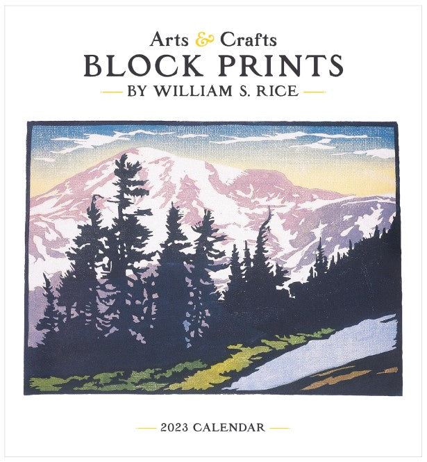 Arts & Crafts Block Prints by William S. Rice 2023 Wall Calendar