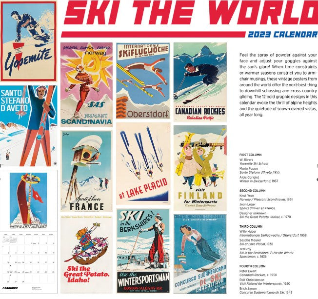 Ski the World 2023 Wall Calendar