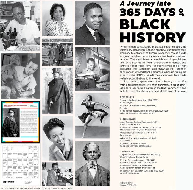 A Journey into 365 Days of Black History 2023 Wall Calendar