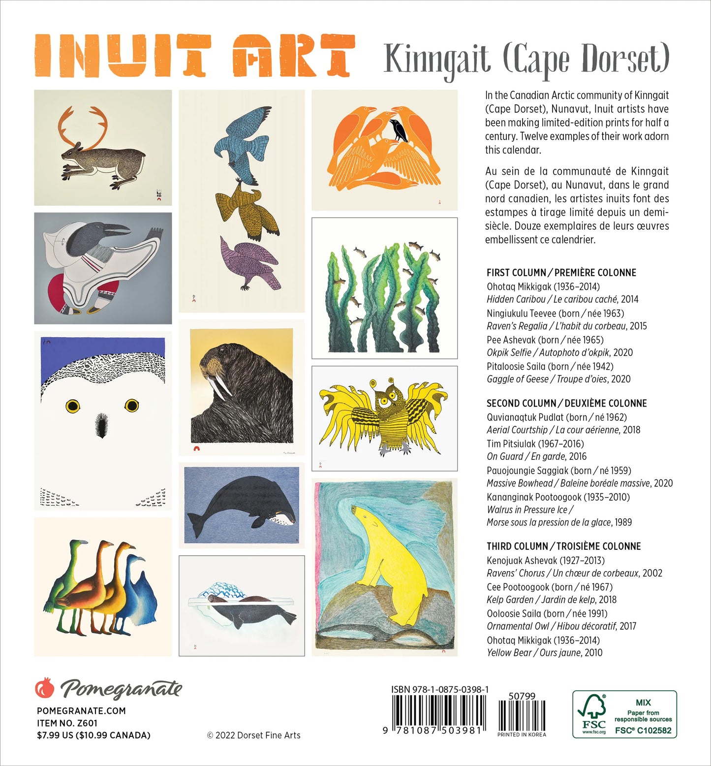 Inuit Art: Kinngait (Cape Dorset) 2023 Mini Wall Calendar