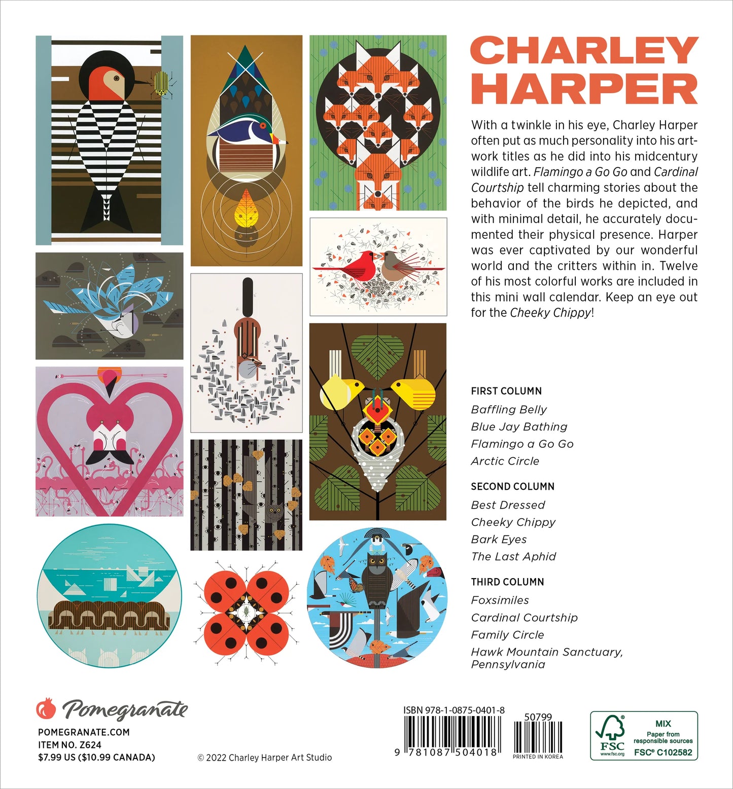Charley Harper 2023 Mini Wall Calendar